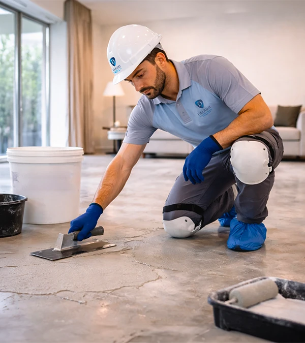 Professional microtopping flooring service by Delight IFM in UAE